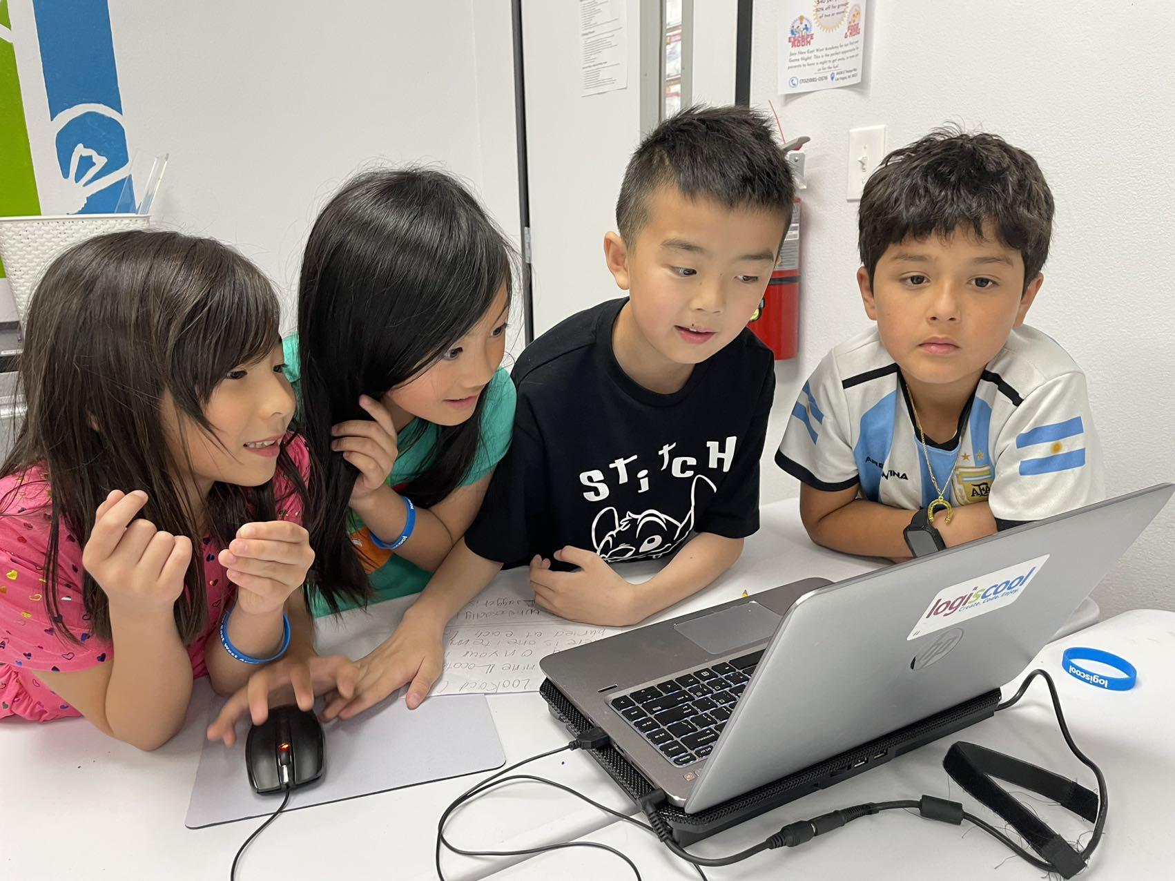 A.I. robotics students working with a robot